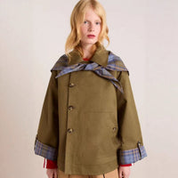 Ashley | Women's Oversized Double-Breasted Trench Coat with Checked Lining