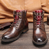 Leonardo | Leather Oxford Lace-Up Men's Boots