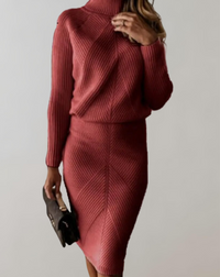 Celeste | Women's Elegant Turtleneck Sweater and Slim Skirt Two-Piece Set