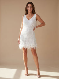 Liora | Sequin Fringe V-Neck Style Mini Party Dress