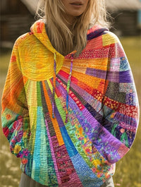 Chloe | Colorful And Artistic Bohemian Patchwork Hoodie
