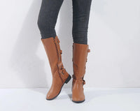Siena | Trendy Back Buckle Equestrian Knee High Boots