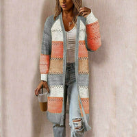Aleia | Modern Striped Cotton-Blend Cardigan