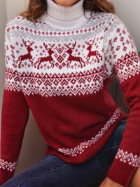 Macy | Geometric Patterned Turtleneck Sweater