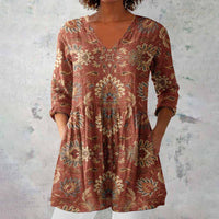 Estelle | Women's V-Neck Printed Tunic Top