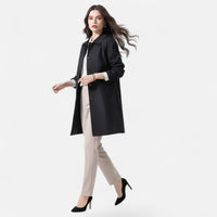 Valeria | Women's Mid-Length Wool-Blend Double-Breasted Trench Coat