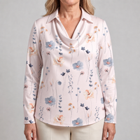 Freya | Elegant Draped Style Floral Blouse
