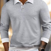 Oliver | Refined Textured Long-Sleeve Polo Shirt
