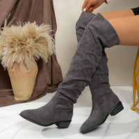 Aliana | Soft Suede-Like Slouchy Knee High Boots