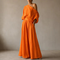 Sylvia | One-Shoulder Top and Wide-Leg Pants Set