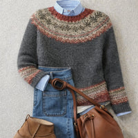 Livia | Elegant Nordic Pattern Knitted Sweater