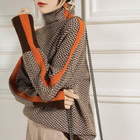 Keziah | Chic And Distinctive Houndstooth Turtleneck Sweater