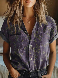 Miriam | Effortless Floral Printed Short Sleeve Blouse