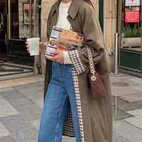 Evangeline | Women's Oversized Longline Check Trench Coat