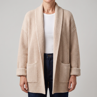 Clara | Relaxed Open-Front Style Wool Knit Cardigan