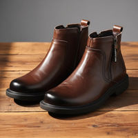Daniel | Sturdy Leather Ankle Boots with Side-Zip