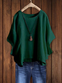 Adeline | Women's Crew-Neck Dolman-Sleeve Tunic Top