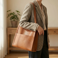 Elaina | Soft Leather Shoulder Tote Bag