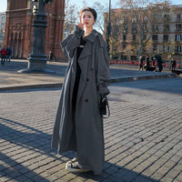 Arabella | Women's Oversized Double-Breasted Maxi Trench Coat with Tie Belt