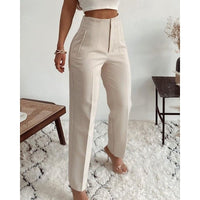 Nora | Elegant High-Waist Tailored Trousers