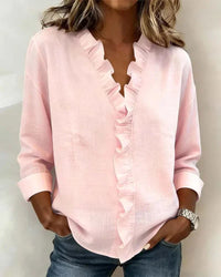 Amelie | Lightweight Ruffled V-Neck Blouse