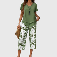 Emery | Cozy Style Leaf Print Two-Piece Set