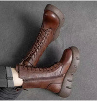 Melody | Women's Platform Leather Ankle Boots