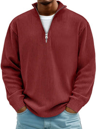 Mason | Comfortable Ribbed Quarter-Zip Knitted Sweater