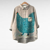 Valerie | Modern Chicken Print Blouse