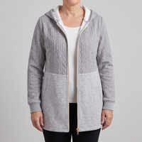 Josie | Textured Zip Front Style Longline Knit Cardigan