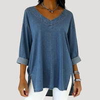Genevieve | Women's V-Neck Relaxed Tunic Top