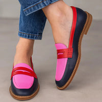 Adeline | Chic Two-Tone Penny Loafers